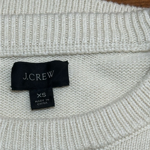 J.Crew Cotton Crewneck Sweater — Men’s XS, Ivory w/ Navy Stripe (NWOT) - Picture 4 of 8